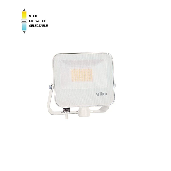 Προβολέας LED SMD 30W 6000Lm 3CCT (3000K/4000/K6500K) IP66 Λευκός DANUBE 3023005 VITO