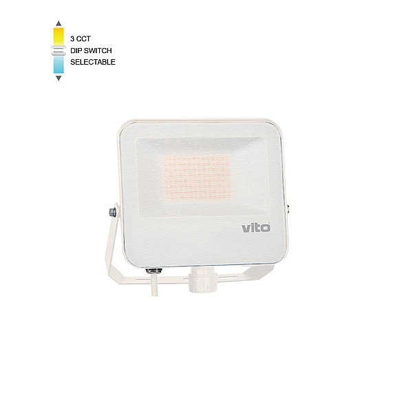 Προβολέας LED SMD 50W 6000Lm 3CCT (3000K/4000/K6500K) IP66 Λευκός DANUBE 3023015 VITO