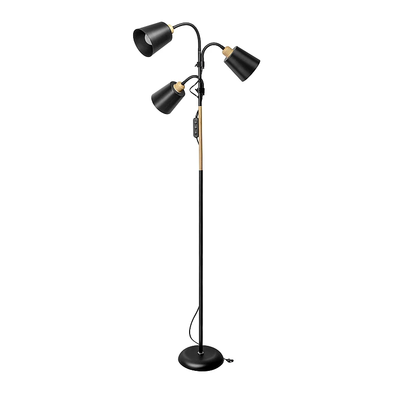 Φωτιστικό Δαπέδου Υ192xΜ22εκ. με 3 Ντουί E27 Μαύρο GRACE 3P LS-5/B ORNO-Virone