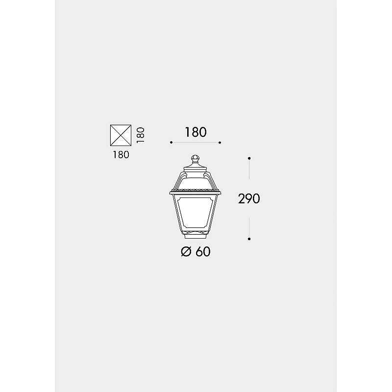 Fumagalli Bisso/Mary φαναράκι επιτοίχιο εξωτερικού χώρου μαύρο 4πλευρο IP55 145-26030