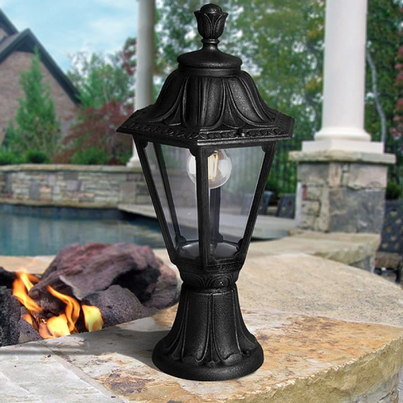 Fumagalli Minilot Rut Φαναράκι επιδαπέδιο εξωτερικού χώρου Μαύρο 6πλευρο 260x530mm IP55 E26.111.000.AXE27