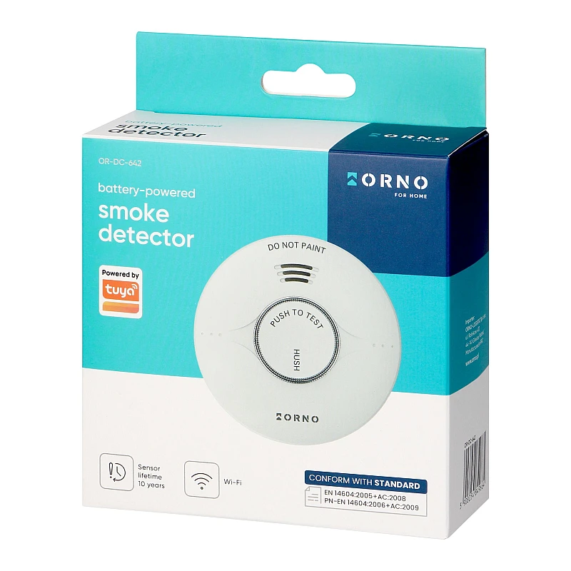 Αυτόνομος Ανιχνευτής Καπνού Tuya Smart Wi-Fi λευκός Μπαταρίας 2xAA OR-DC-642 Orno