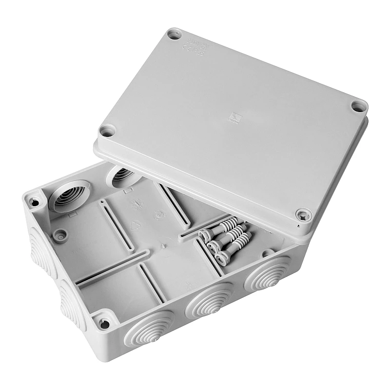 ORNO Στεγανό κουτί διακλάδωσης IP65 190×140×70mm 10 είσοδοι καλωδίων Γκρι OR-JB-13826/10/G