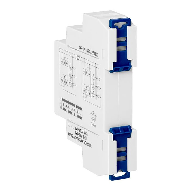 ORNO Ρελέ Καστάνιας ράγας DIN 16A 24V AC/DC 1 επαφής OR-PI-474/24UC