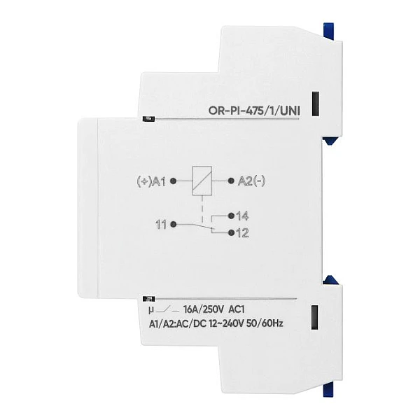 ORNO Ρελέ ισχύος ράγας DIN 1P 16A 12-240V AC/DC 1 επαφής IP20 OR-PI-475/1/UNI 