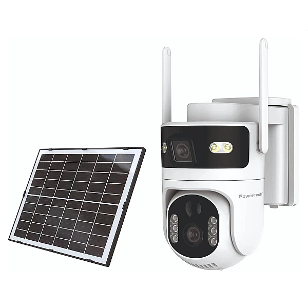 POWERTECH smart ηλιακή κάμερα PT-1547, dual lens, 4MP, 4G, PTZ, SD, IP65