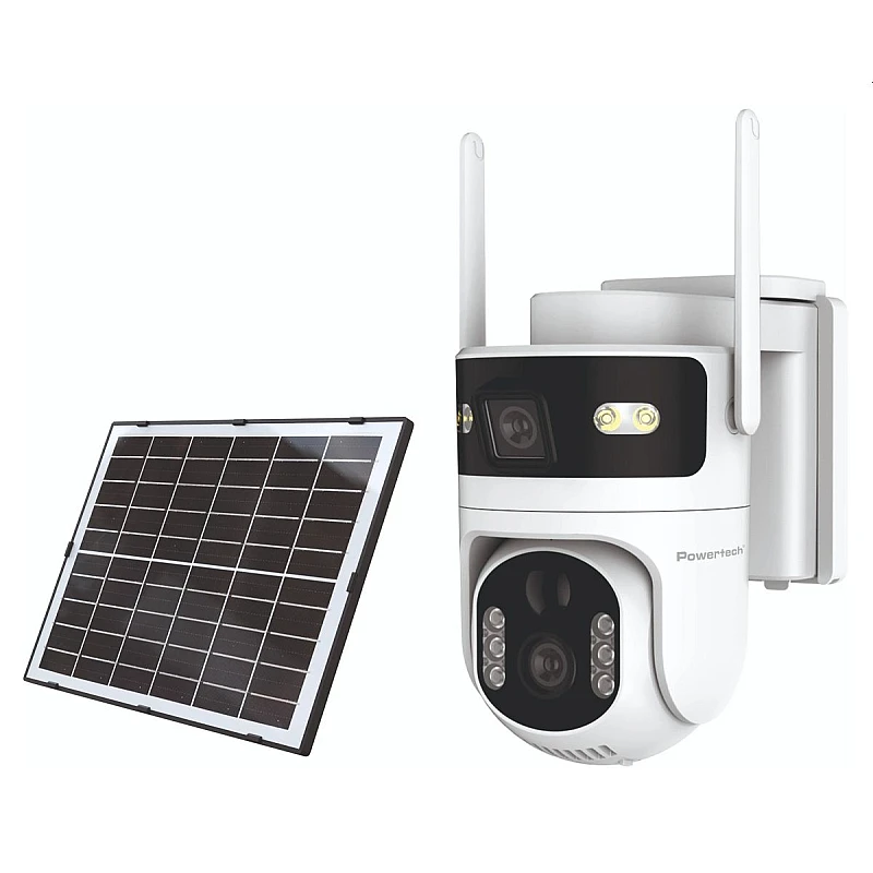 POWERTECH smart ηλιακή κάμερα PT-1547, dual lens, 4MP, 4G, PTZ, SD, IP65