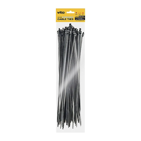 Δεματικά καλωδίων 7.0x350mm Μαύρο 25 τεμάχια 7100420 VITO