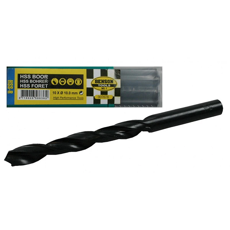 Σετ τρυπανιών μετάλλου Φ 10.0 HSS 007678 BENSON Tools 10 τεμαχίων Σετ τρυπανιών μετάλλου Φ 10.0 HSS 007678 BENSON Tools 10 τεμαχίων