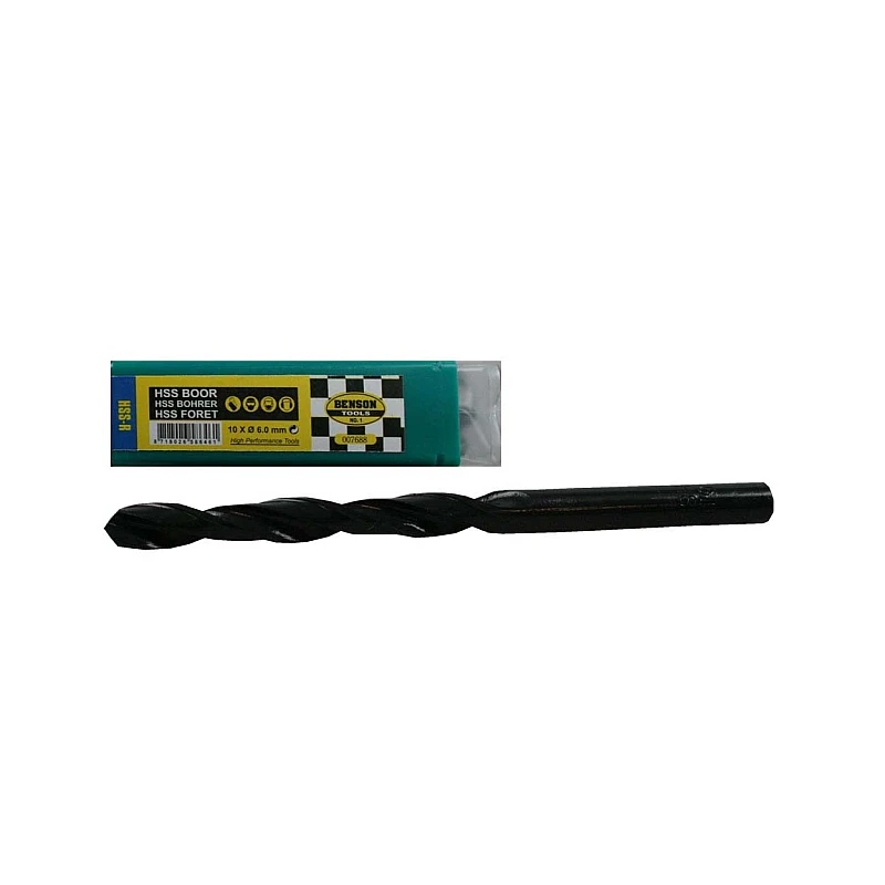 Σετ τρυπανιών μετάλλου Φ 6.0 HSS 007688 BENSON Tools 10 τεμαχίων Σετ τρυπανιών μετάλλου Φ 6.0 HSS 007688 BENSON Tools 10 τεμαχίων