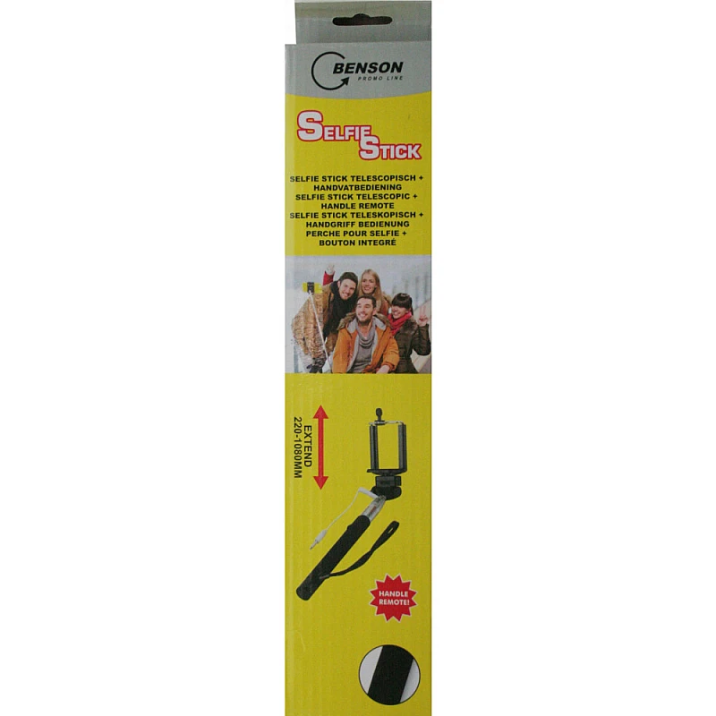 Selfie stick telescopic + handle remote for smartphones Μαύρο 010310 BENSON Selfie stick telescopic + handle remote for smartphones Μαύρο 010310 BENSON