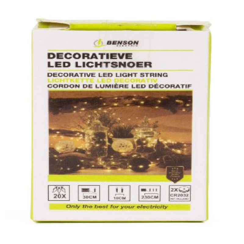 Διακοσμητικά λαμπάκια MICRO LED Μπαταρίας σε Θερμό λευκό 20 τεμ 2.3m 013110 BENSON Διακοσμητικά λαμπάκια MICRO LED Μπαταρίας σε Θερμό λευκό 20 τεμ 2.3m 013110 BENSON