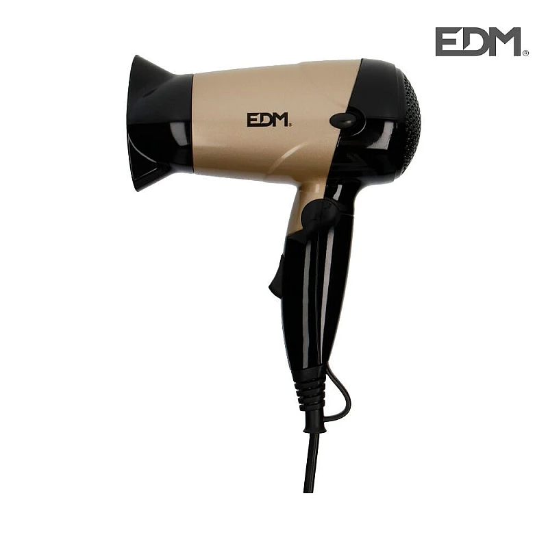 Σεσουάρ Μαλλιών Ταξιδιού 1200Watt σε μαύρο-χρυσό χρώμα 07634 EDM Spain Σεσουάρ Μαλλιών Ταξιδιού 1200Watt σε μαύρο-χρυσό χρώμα 07634 EDM Spain
