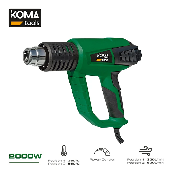 Πιστόλι Θερμού αέρα 2000W 350-550°C KOMA TOOLS 08708 EDM Spain
