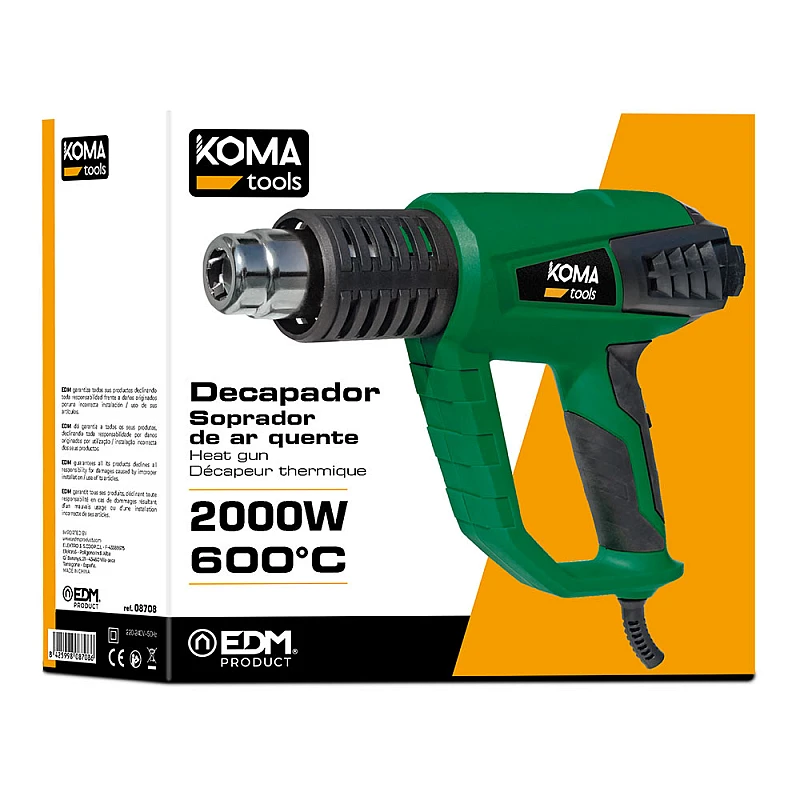 Πιστόλι Θερμού αέρα 2000W 350-550°C KOMA TOOLS 08708 EDM Spain Πιστόλι Θερμού αέρα 2000W 350-550°C KOMA TOOLS 08708 EDM Spain