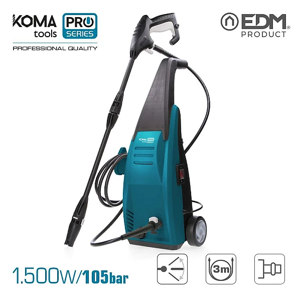 Πλυστικό Μηχάνημα υψηλής πίεσης 1500W/105bar KOMA TOOLS PRO 08710 EDM Spain