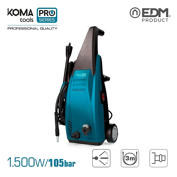Πλυστικό Μηχάνημα υψηλής πίεσης 1500W/105bar KOMA TOOLS PRO 08710 EDM Spain