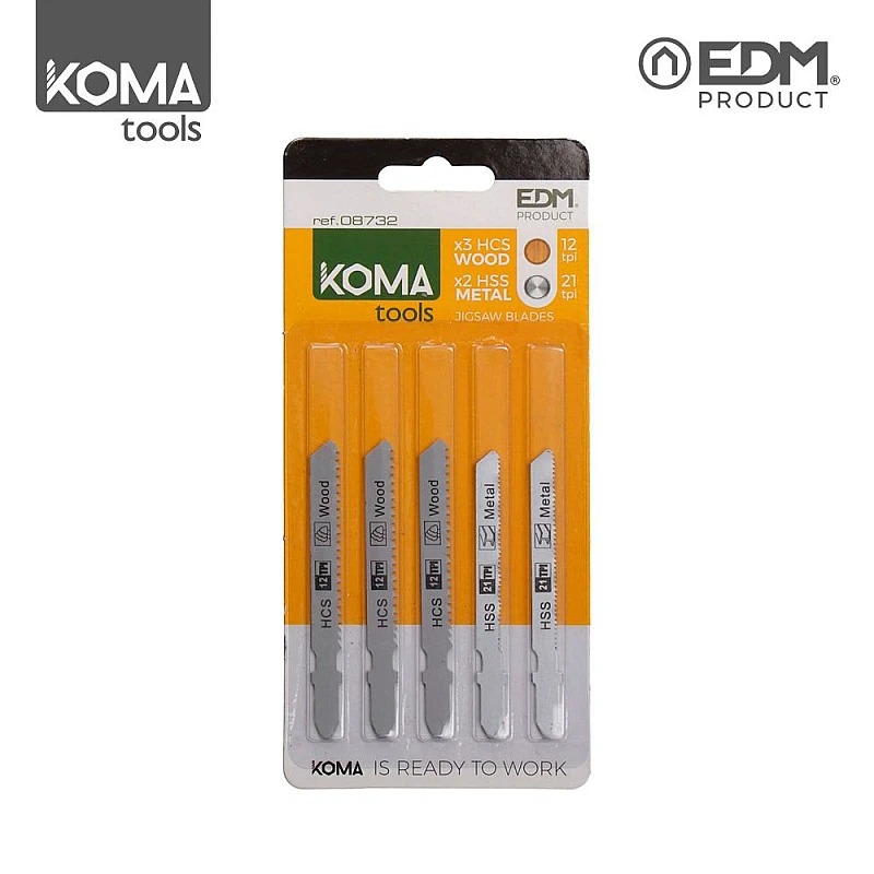 Σετ Λάμες Σέγας Ξύλου και μετάλλου KOMA tools 08732 EDM Spain 5 τεμαχίων Σετ Λάμες Σέγας Ξύλου και μετάλλου KOMA tools 08732 EDM Spain 5 τεμαχίων