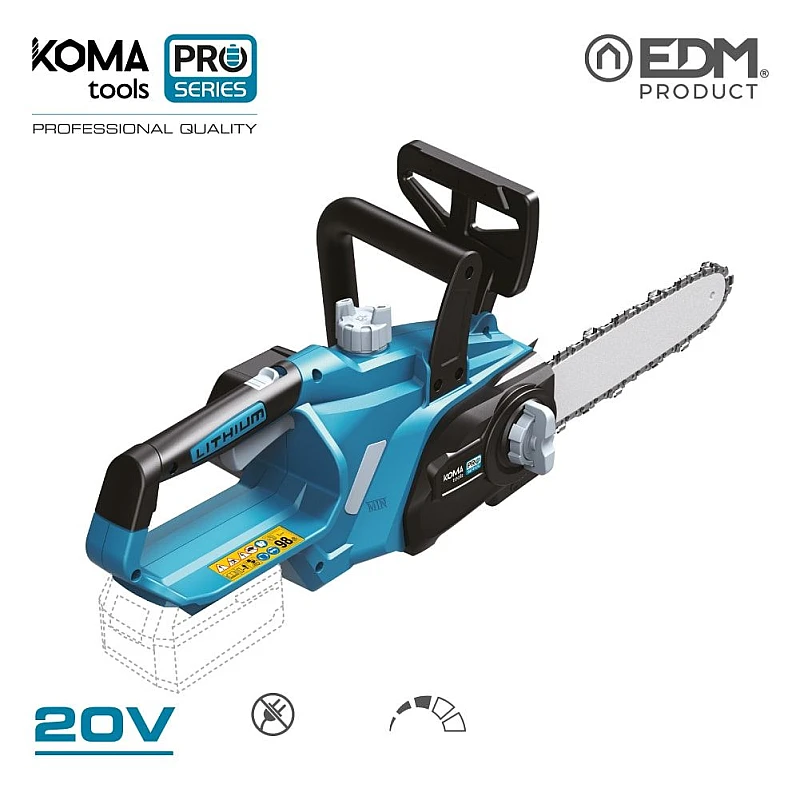 Αλυσοπρίονο Μπαταρίας 20V Ιόντων-Λιθίου KOMA TOOLS PRO 08761 EDM Spain Χωρίς Μπαταρία & Φορτιστή Αλυσοπρίονο Μπαταρίας 20V Ιόντων-Λιθίου KOMA TOOLS PRO 08761 EDM Spain Χωρίς Μπαταρία & Φορτιστή