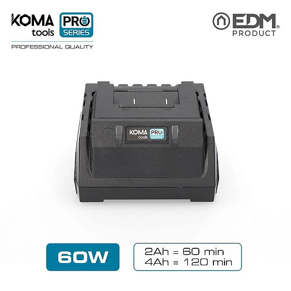 Φορτιστής μπαταρίας ιόντων λιθίου 60W 20V 60 ΛΕΠΤΩΝ KOMA TOOLS PRO 08772 EDM Spain
