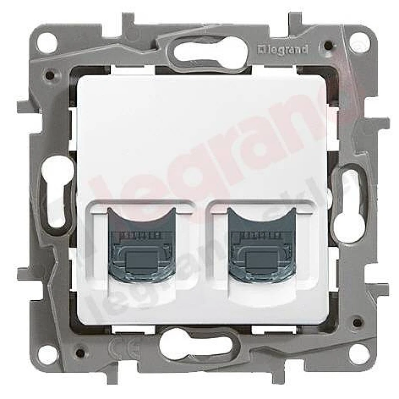 LEGRAND NILOE Διπλή Πρίζα δικτύου U/UTP 2XRJ45 CAT6 Λευκή 764574 LEGRAND NILOE Διπλή Πρίζα δικτύου U/UTP 2XRJ45 CAT6 Λευκή 764574