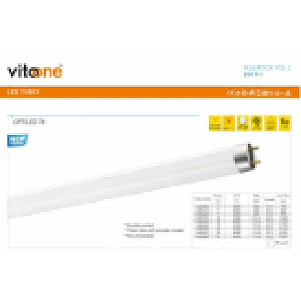 T8 Λαμπτήρας LED Φθορίου 24Watt 230V 1.50m Ψυχρό λευκό 6500K OPTILED 1600480 Vitoone