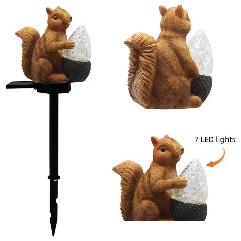 Ηλιακό Φωτιστικό LED RGB Καρφωτό Σκίουρος Καφέ Χρώμα 22043 OEM Ηλιακό Φωτιστικό LED RGB Καρφωτό Σκίουρος Καφέ Χρώμα 22043 OEM