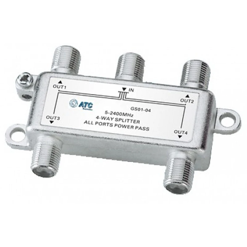 4-way splitter TV/SAT επίγειου και δορυφορικού σήματος 4 Εξόδων 5-2400Mhz ATC 4-way splitter TV/SAT επίγειου και δορυφορικού σήματος 4 Εξόδων 5-2400Mhz ATC