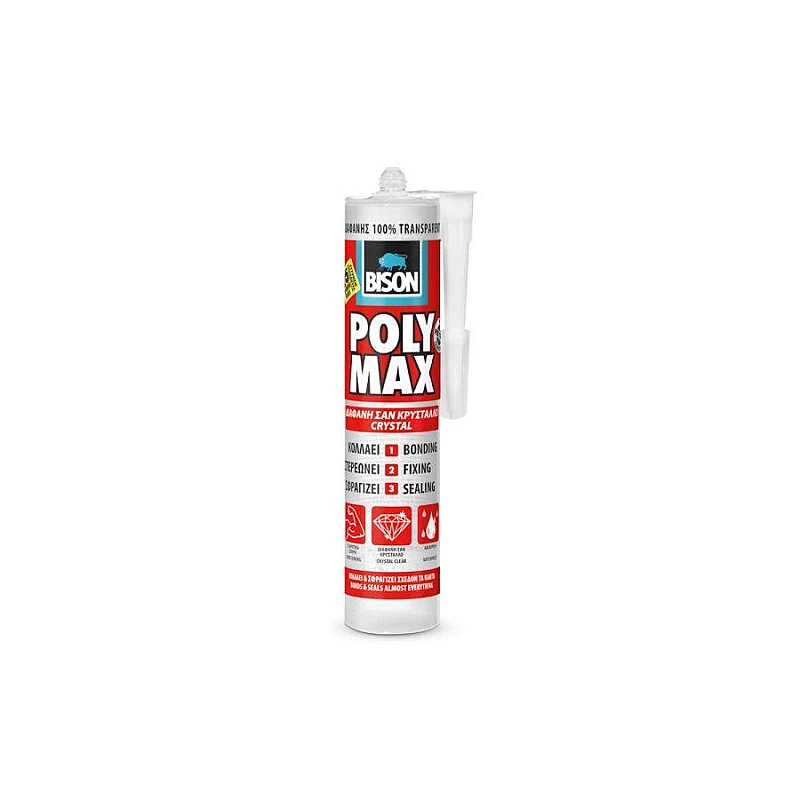 Bison Polymax Crystal express Σιλικόνη Κόλλα Διάφανη 300gr NL126308548 Bison Polymax Crystal express Σιλικόνη Κόλλα Διάφανη 300gr NL126308548