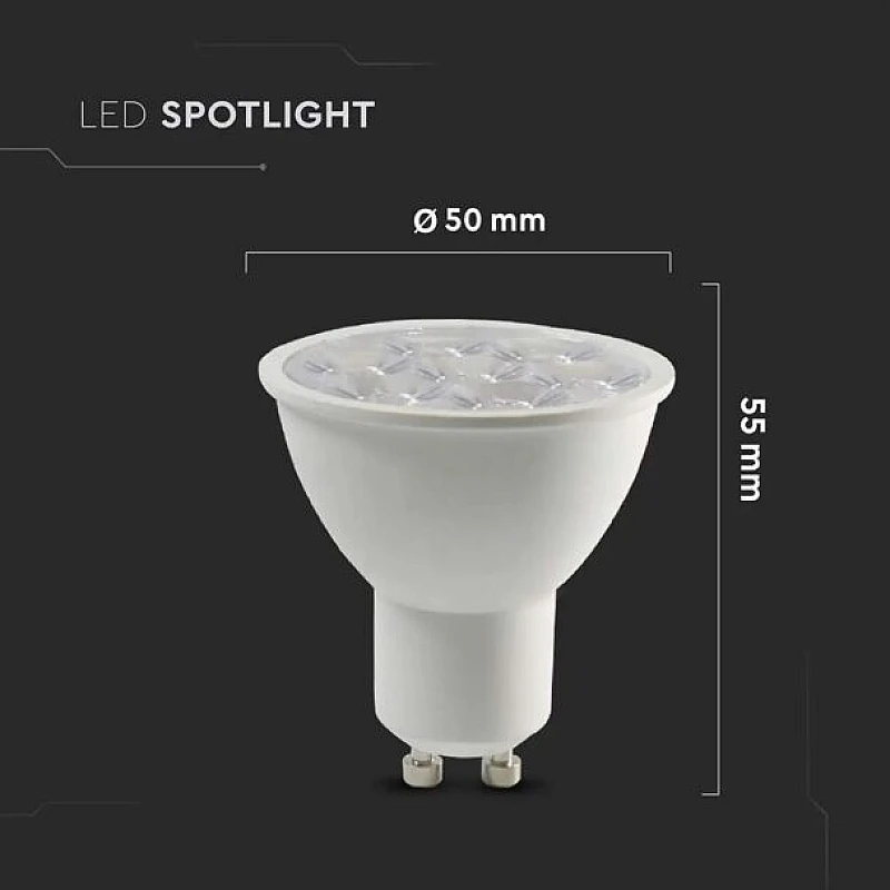 Λαμπτήρας SAMSUNG LED σπότ 6 W GU10 θερμό λευκό 3000K 10 μοίρες V-TAC 2120026 Λαμπτήρας SAMSUNG LED σπότ 6 W GU10 θερμό λευκό 3000K 10 μοίρες V-TAC 2120026