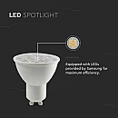 Λαμπτήρας SAMSUNG LED σπότ 6 W GU10 θερμό λευκό 3000K 10 μοίρες V-TAC 2120026 Λαμπτήρας SAMSUNG LED σπότ 6 W GU10 θερμό λευκό 3000K 10 μοίρες V-TAC 2120026