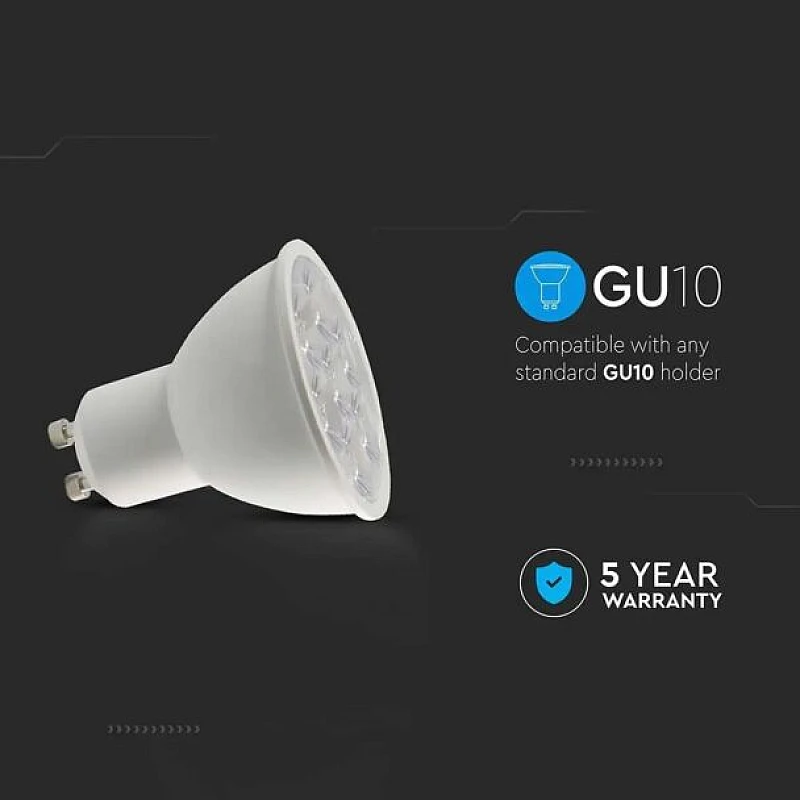 Λαμπτήρας SAMSUNG LED σπότ 6 W GU10 θερμό λευκό 3000K 10 μοίρες V-TAC 2120026 Λαμπτήρας SAMSUNG LED σπότ 6 W GU10 θερμό λευκό 3000K 10 μοίρες V-TAC 2120026