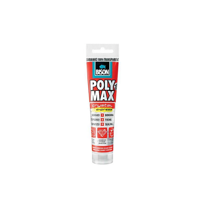 Bison Polymax Crystal express Σιλικόνη Κόλλα Διάφανη 115gr NL126300557 Bison Polymax Crystal express Σιλικόνη Κόλλα Διάφανη 115gr NL126300557