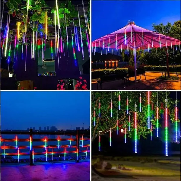 Ηλιακά Λαμπάκια LED Πολύχρωμα 8τεμ τύπου Μετεωρίτης LML48C OEM