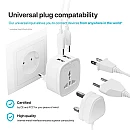 UNIDAPT Ταξιδιωτικός αντάπτορας 10A/250V με 2 θύρες USB 5V/2.1A A-2035 UNIDAPT Ταξιδιωτικός αντάπτορας 10A/250V με 2 θύρες USB 5V/2.1A A-2035
