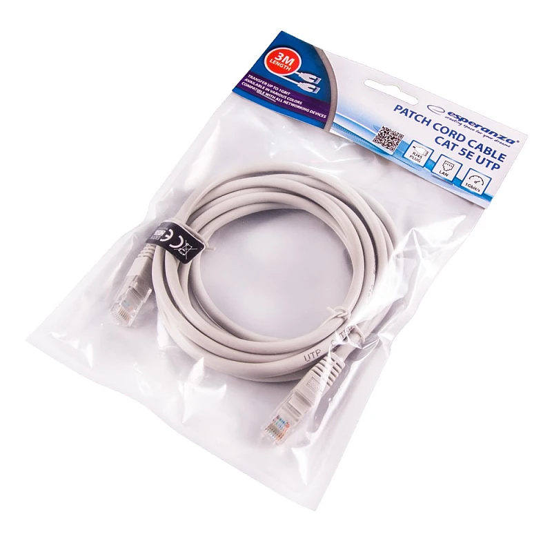 Καλώδιο δικτύου UTP CAT5 patch cord χαλκός 3 μέτρο EB275E Esperanza Καλώδιο δικτύου UTP CAT5 patch cord χαλκός 3 μέτρο EB275E Esperanza