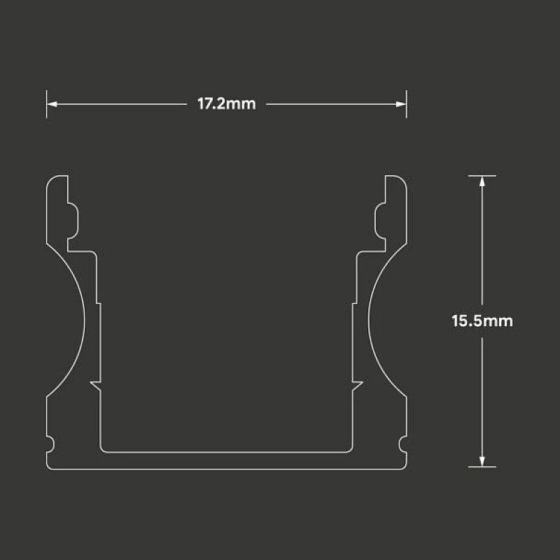 Προφίλ αλουμινίου για ταινίες led 2000 x 17.2 x 15mm λευκό σώμα με γαλακτερό καπάκι VT-8110 V-TAC 3366 Προφίλ αλουμινίου για ταινίες led 2000 x 17.2 x 15mm λευκό σώμα με γαλακτερό καπάκι VT-8110 V-TAC 3366