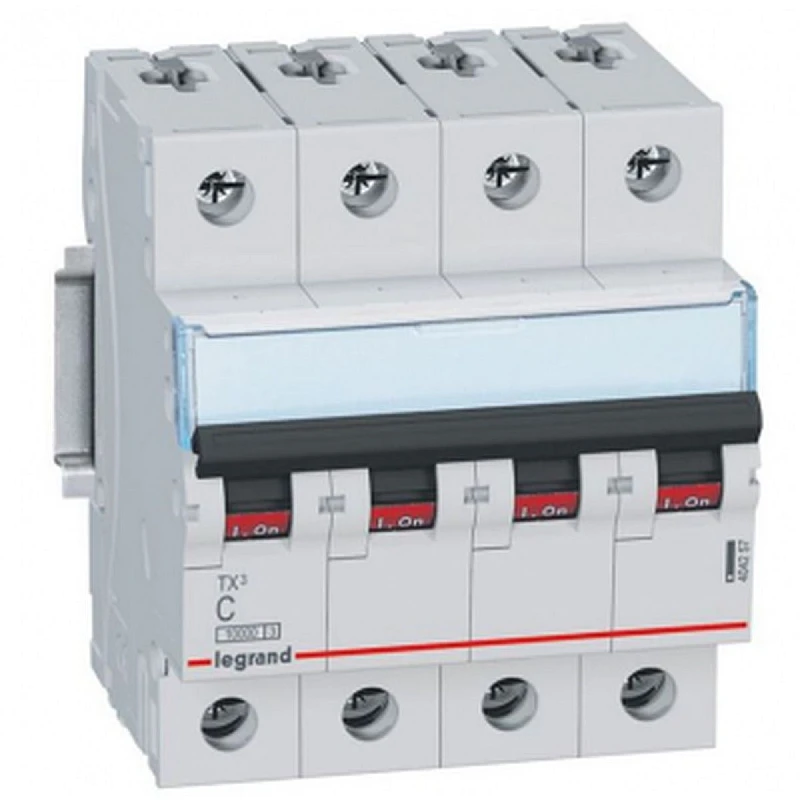 LEGRAND TX³ 4P 10A Αυτόματη ασφάλεια τριφασική 6kA 400V Τύπου C Με διακοπή ουδετέρου(Ν) LEGRAND TX³ 4P 10A Αυτόματη ασφάλεια τριφασική 6kA 400V Τύπου C Με διακοπή ουδετέρου(Ν)