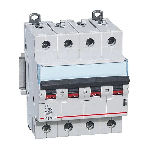 LEGRAND TX³ 4P 63A Αυτόματη ασφάλεια τριφασική 6kA 400V Τύπου C Με διακοπή ουδετέρου(Ν) 403568