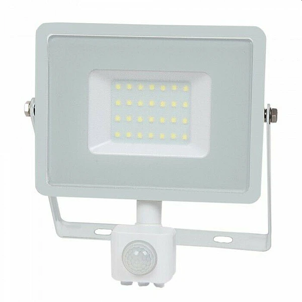 Προβολέας LED SAMSUNG 30W Ψυχρό Λευκό 6400K Λευκός με ανιχνευτήVT-30-S 459 V-TAC