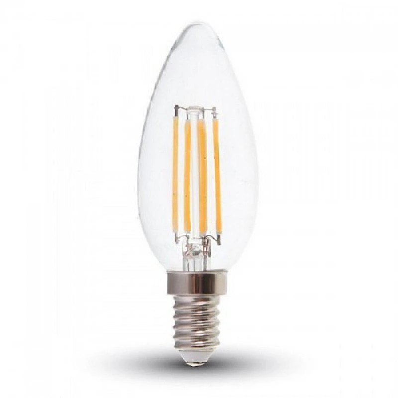 Λαμπτήρας LED E14 κεράκι Filament 6 watt θερμό λευκό 2700Κ VT-2127 V-TAC 7423 Λαμπτήρας LED E14 κεράκι Filament 6 watt θερμό λευκό 2700Κ VT-2127 V-TAC 7423