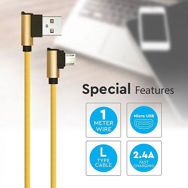 Καλώδιο Φόρτισης και μεταφοράς δεδομένων Diamond Series USB Micro 1m χρυσό VT-5361 V-TAC 8637