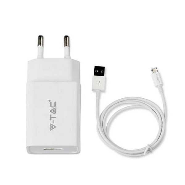 V-TAC Ταχυφορτιστής  για smartphones 5V/3.0A με MICRO USB Λευκός VT-5381 8641