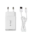 Ταχυφορτιστής για smartphones 5V/2.1A με Micro USB Λευκός VT-5371 V-TAC 8645 Ταχυφορτιστής για smartphones 5V/2.1A με Micro USB Λευκός VT-5371 V-TAC 8645