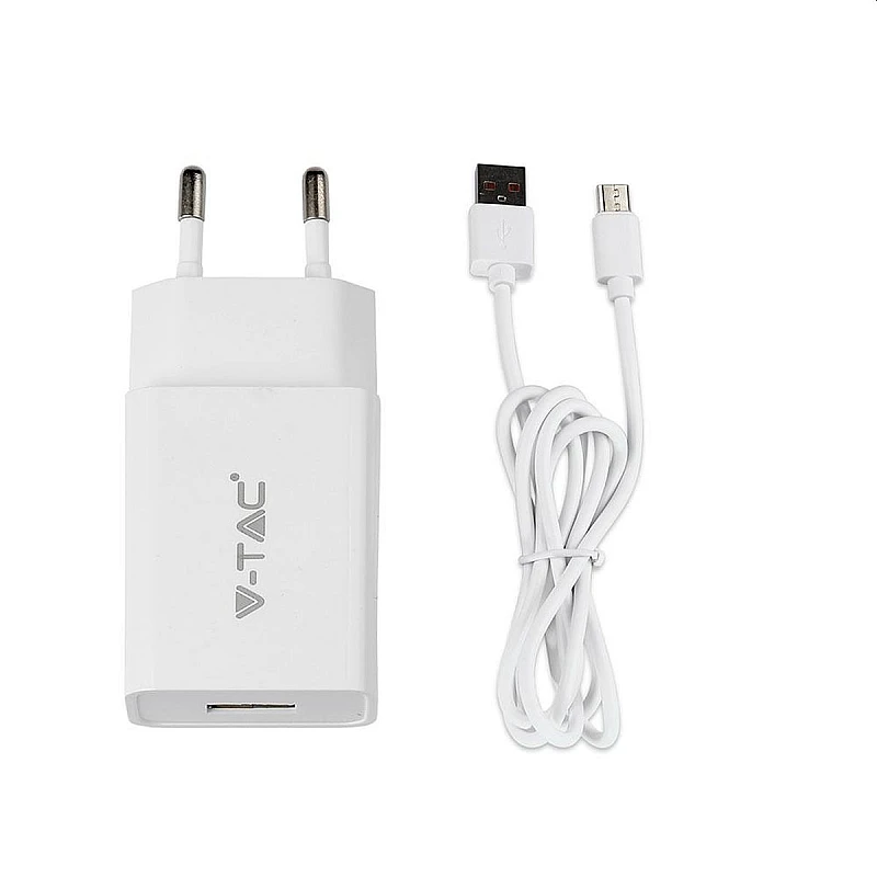 Ταχυφορτιστής για smartphones 5V/2.1A με Micro USB Λευκός VT-5371 V-TAC 8645 Ταχυφορτιστής για smartphones 5V/2.1A με Micro USB Λευκός VT-5371 V-TAC 8645