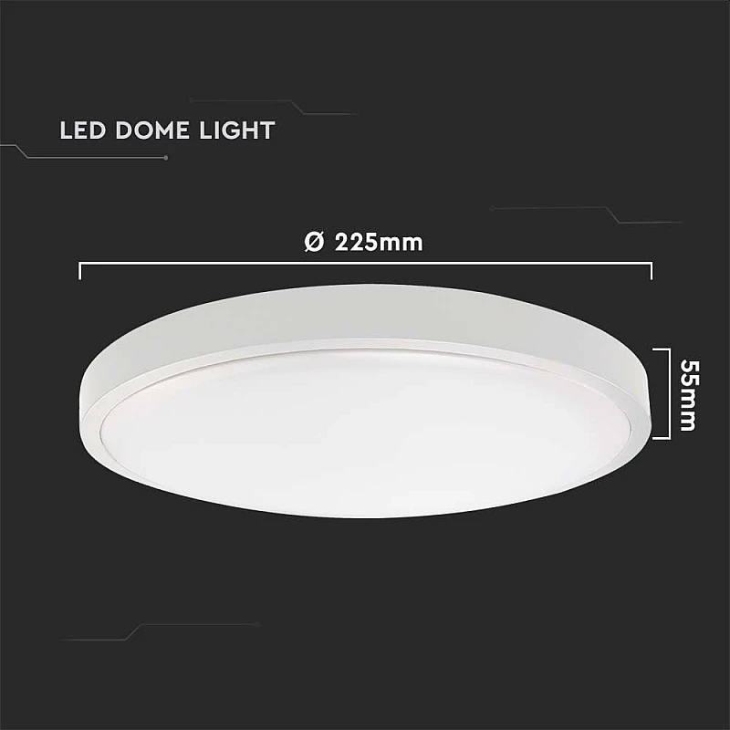 LED πλαφονιέρα 18W στρογγυλή ψυχρό λευκό 6500K IP44 Λευκό 100lm/W 7617 V-TAC LED πλαφονιέρα 18W στρογγυλή ψυχρό λευκό 6500K IP44 Λευκό 100lm/W 7617 V-TAC