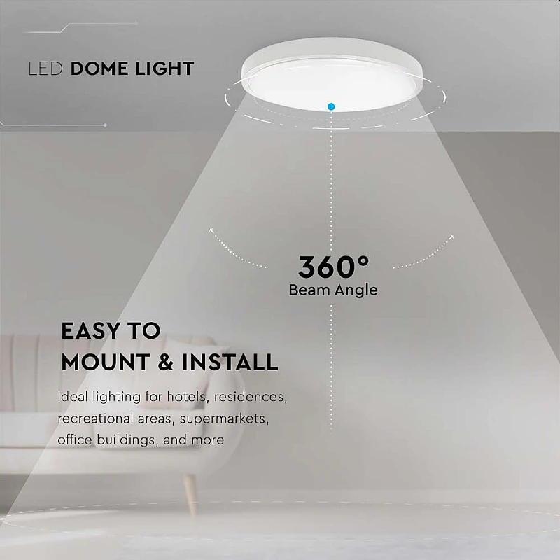 LED πλαφονιέρα 24W στρογγυλή ψυχρό λευκό 6500K IP44 Λευκό 100lm/W 7620 V-TAC LED πλαφονιέρα 24W στρογγυλή ψυχρό λευκό 6500K IP44 Λευκό 100lm/W 7620 V-TAC