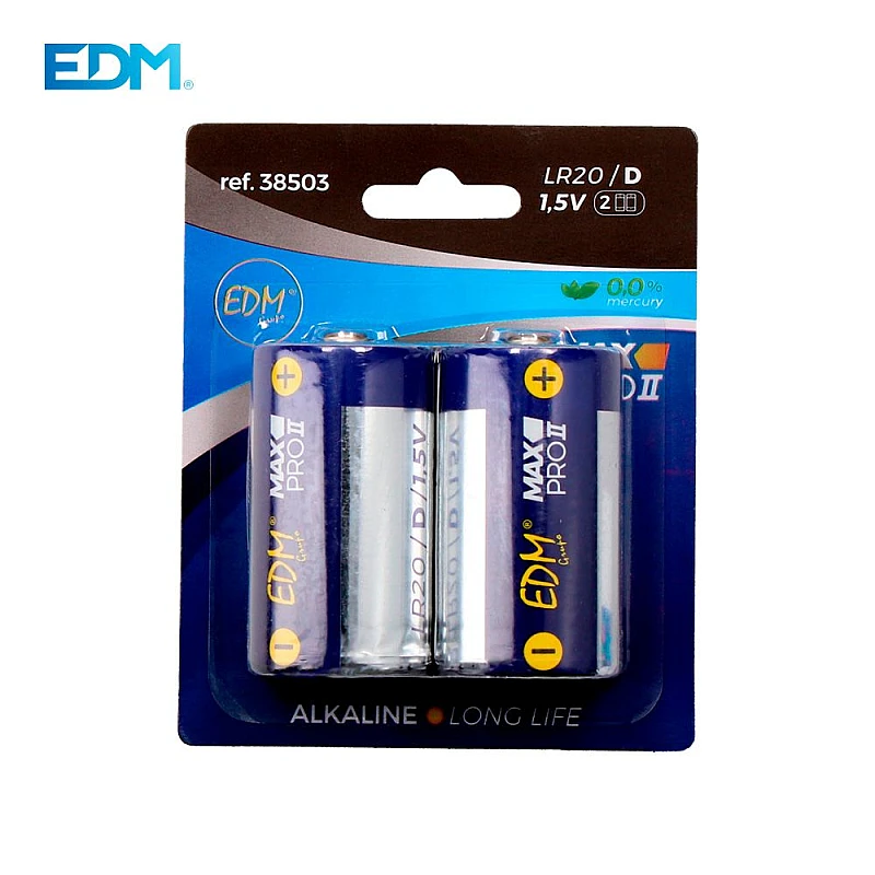 EDM Spain Αλκαλική Μπαταρία LR20/D MAX PRO2 38503 2 τεμάχια EDM Spain Αλκαλική Μπαταρία LR20/D MAX PRO2 38503 2 τεμάχια