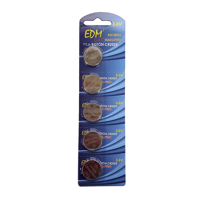 EDM Spain μπαταρία λιθίου 3V CR2025 MAX PRO2 38531 πακέτο 5 μπαταριών EDM Spain μπαταρία λιθίου 3V CR2025 MAX PRO2 38531 πακέτο 5 μπαταριών