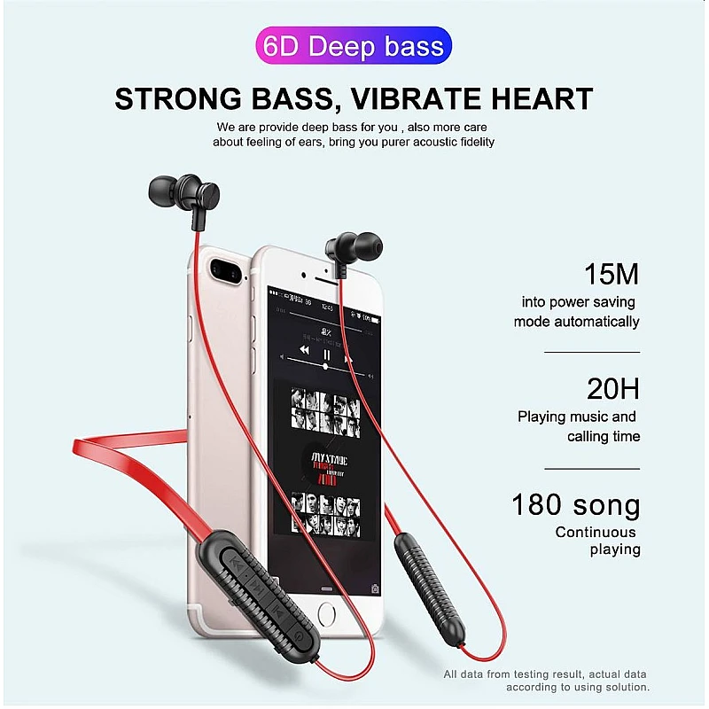 Ovleng S19 Sports Headset Bluetooth Ασύρματα μαγνητικά στερεοφωνικά ακουστικά κόκκινα Ovleng S19 Sports Headset Bluetooth Ασύρματα μαγνητικά στερεοφωνικά ακουστικά κόκκινα
